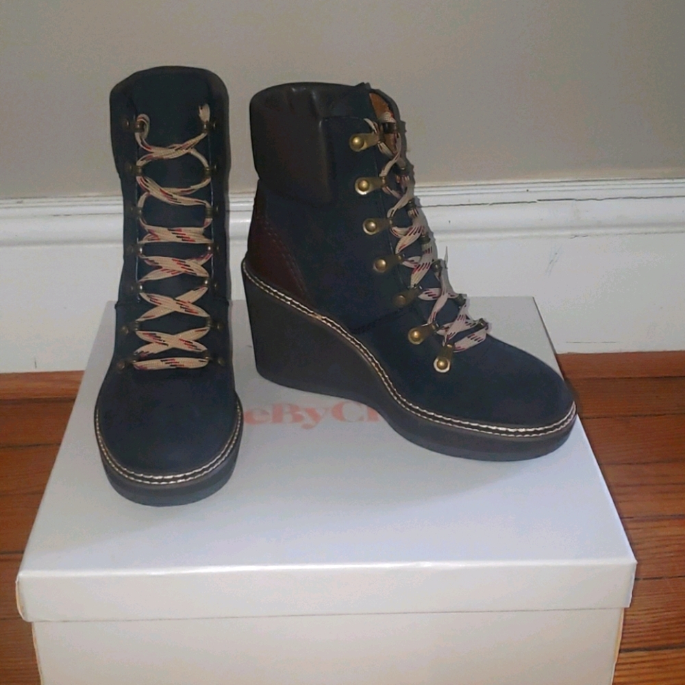 Brand new with box See By Chloe wedge bootie